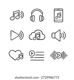 Music icons for streaming and playback