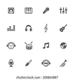 Music icons, vector.