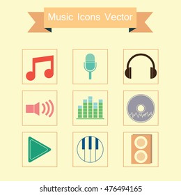 music icons vector