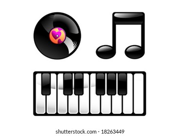 Music icons. Vector illustration.
