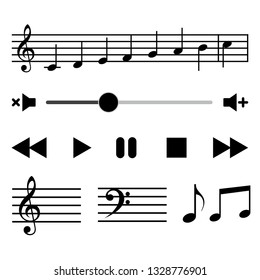 music icons vector, multimedia collection icons 