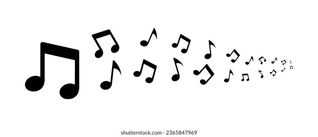 Music icons vector set. Melody, song, sound icon. Music note. Vector 10 Eps.