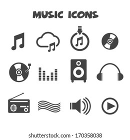 Music Icons, Vector Symbols