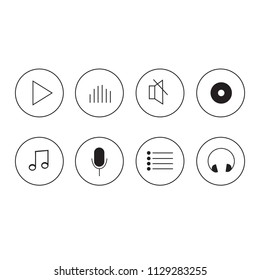 Music Icons with White Background