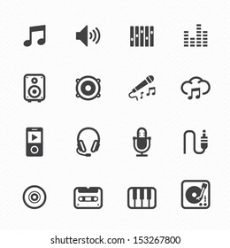 Music Icons with White Background