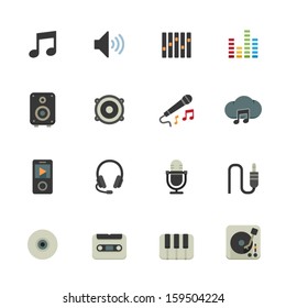 Music Icons with White Background