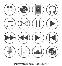 Music Icons with White Background