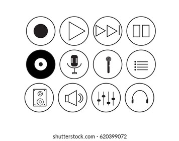 music icons with white background
