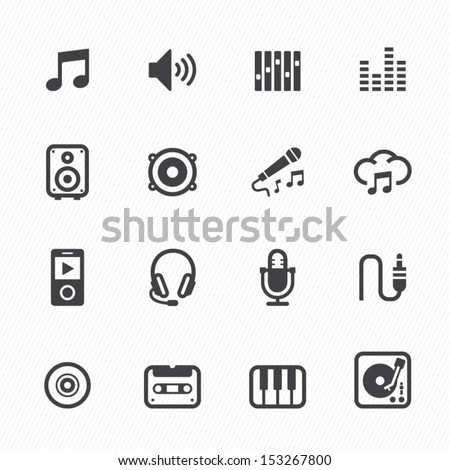 Music Icons with White Background