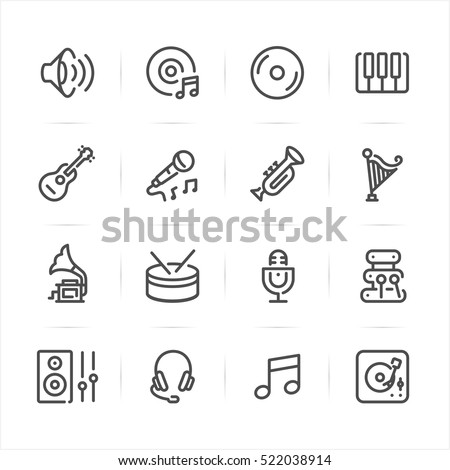 Music icons with White Background 