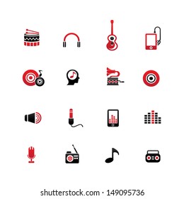 Music Icons,on White Background,vector