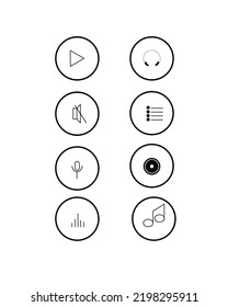 Music Icons.Vector flat style illustration isolated.
