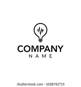 Music idea vector logo icon illustration
