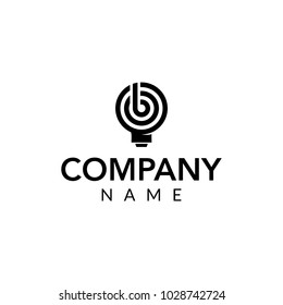 Music idea vector logo icon illustration
