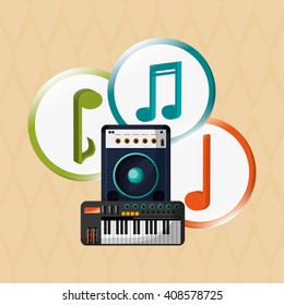 music illustration design, editable vector