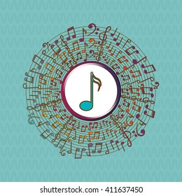 music illustration design, editable vector