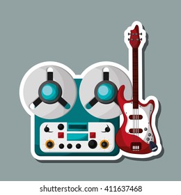 music illustration design, editable vector