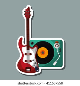 music illustration design, editable vector