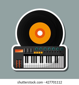 music illustration design, editable vector