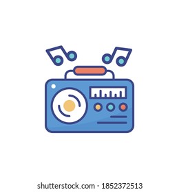 Music illustration filled style icon. EPS 10 File