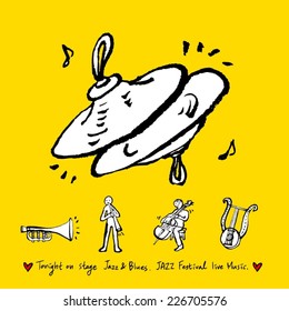 music illustration / hand drawn in vector / yellow background version