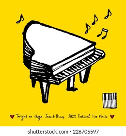 music illustration / hand drawn in vector / yellow background version