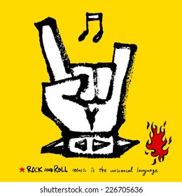 music illustration / hand drawn in vector / yellow background version
