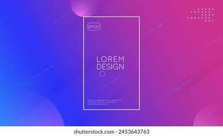 Music Illustration. Light Business Design. Blue Rainbow Frame. 3d Flyer. Retro Gradient Template. Geometric Ux. Neon Landing Page. Purple Music Illustration