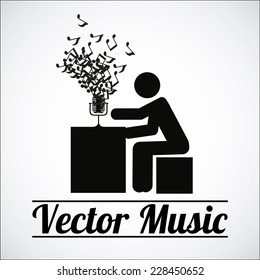music illustration over gray color background