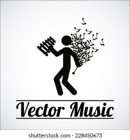 music illustration over gray color background