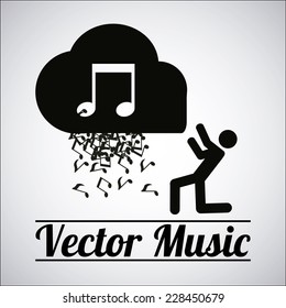 music illustration over gray color background