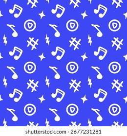Ilustración de música sin patrón de fondo. Concepto de estilo de diseño Doodle. Dibujado a mano ilustración 