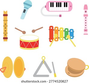 music, illustration, set, instruments, sound