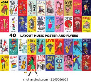 MUSIC ILLUSTRATION FOR SUMMER .Set of 40 Music Illustrations for Summer. Vector illustration of various music theme for summer event and festivals.