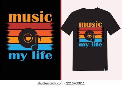 Music illustration for t shirt design