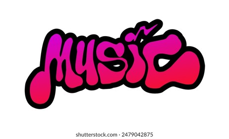 Music illustration typography for t-shirt music design or ticker 