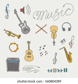 Music illustration vector set