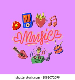 Music illustrations set