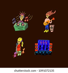 Music illustrations set