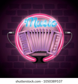 music iluminated neon label