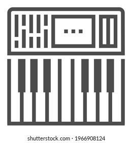 Music industry, square line vector icon.