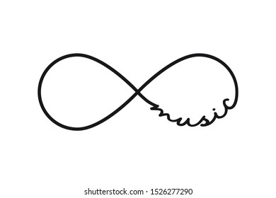 Music - infinity symbol. Repetition and unlimited cyclicity sign