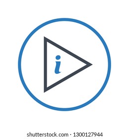 Music information icon vector - blue