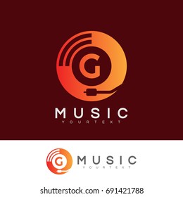 music initial Letter G Logo design