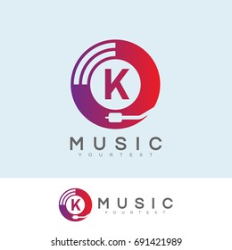 music initial Letter K Logo design