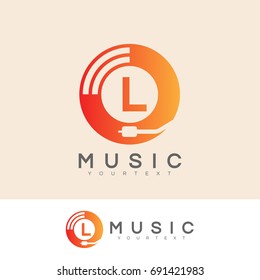 music initial Letter L Logo design