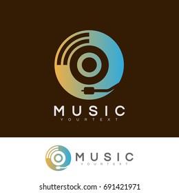 music initial Letter O Logo design