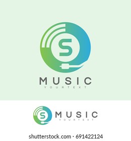 music initial Letter S Logo design