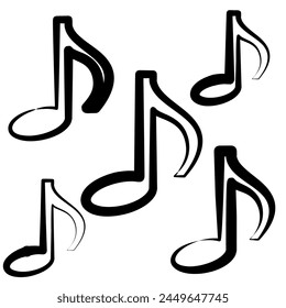 Music Ink Brush Strokes Vector Set