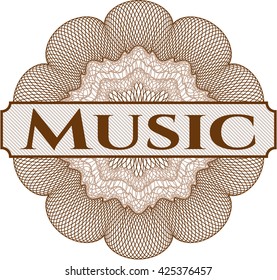 Music inside a money style rosette